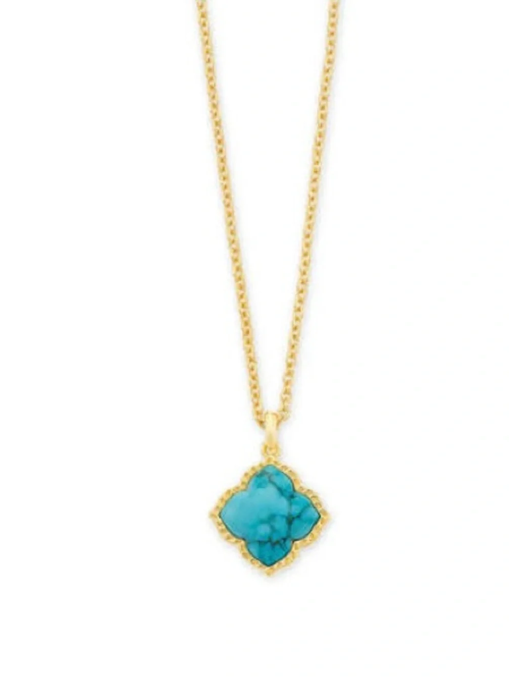 KENDRA SCOTT “MALLORY” GOLD PENDANT NECKLACE IN VARIEGATED TURQUOISE